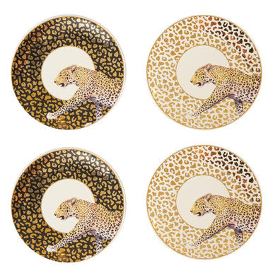 London Leo Set Of 4 Canape Plates