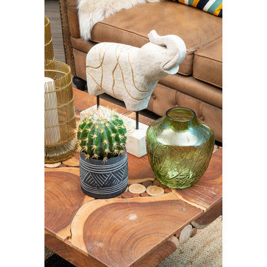Corie Small Botanical Green Glass Vase