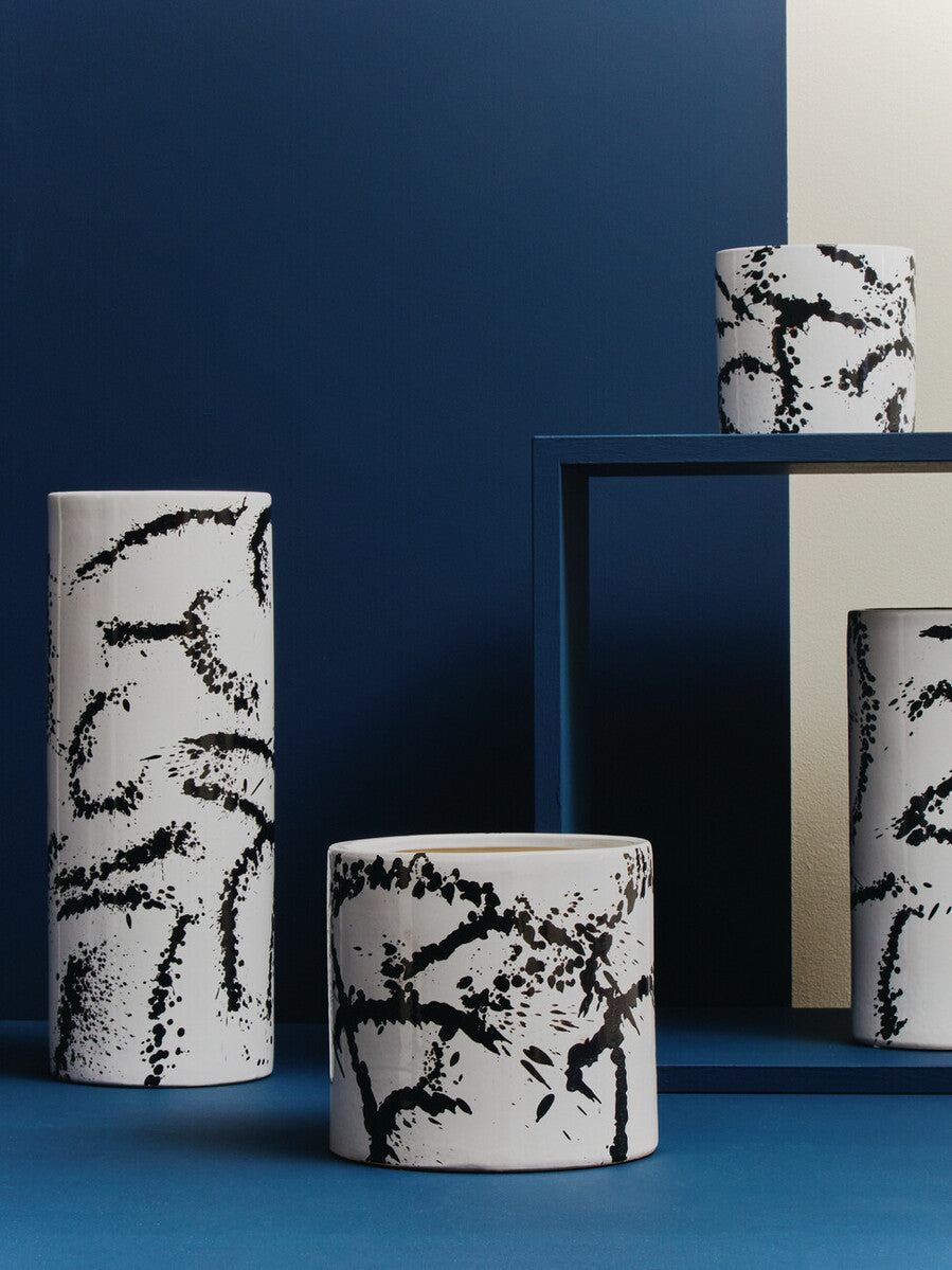 Sorrell Small Black And White Ceramic Vase