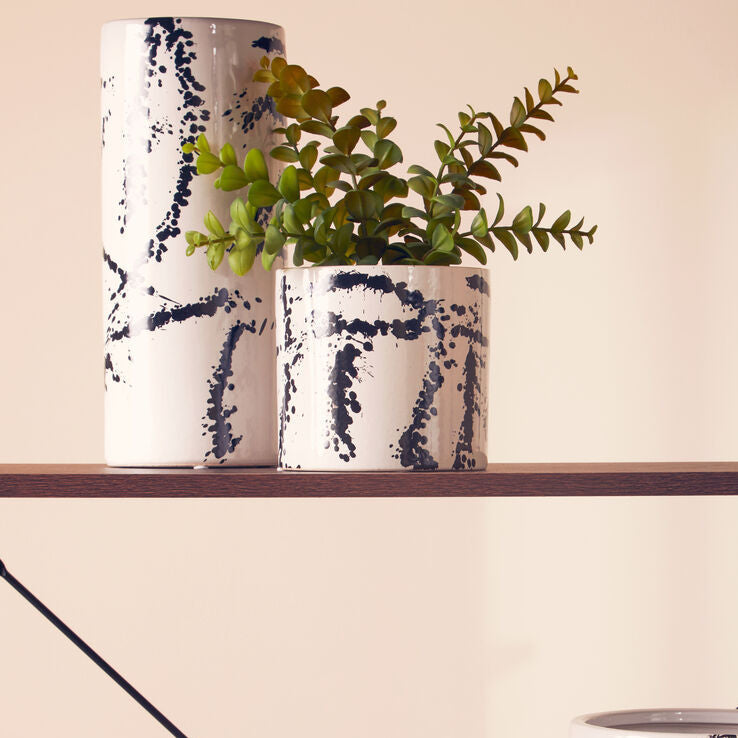Sorrell Large Black And White Ceramic Vase