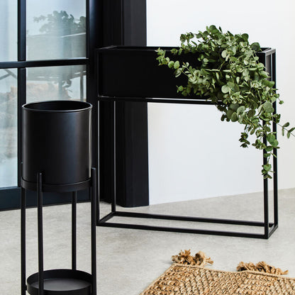 Asher Floor Standing Black Plant Box