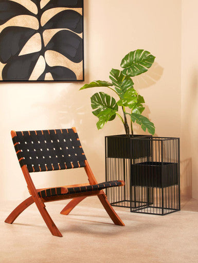 Alden Black Floor Standing Planter