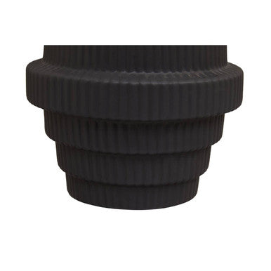 Fabia Black Small Step Design Vase