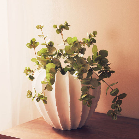 Broc White Textured Vase