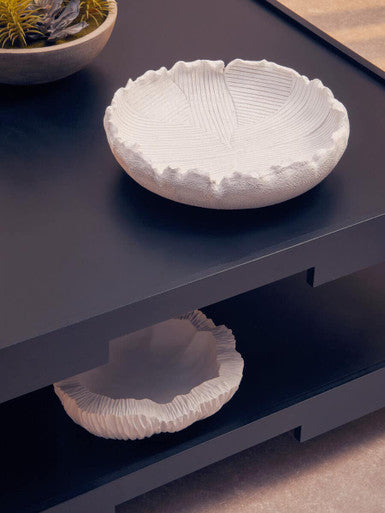 Broc White Textured Bowl