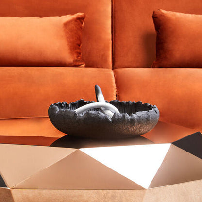 Broc Black Textured Bowl