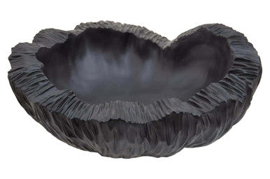 Broc Curved Textured Black Bowl