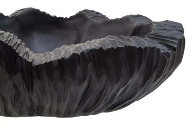 Broc Curved Textured Black Bowl