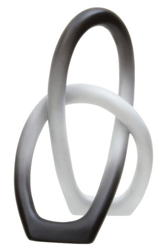 Broc Ombre Black and White Knot Sculpture