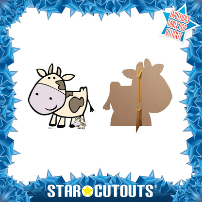 SC1442 Cute Cow Farmyard Animal Cardboard Cut Out Height 103cm