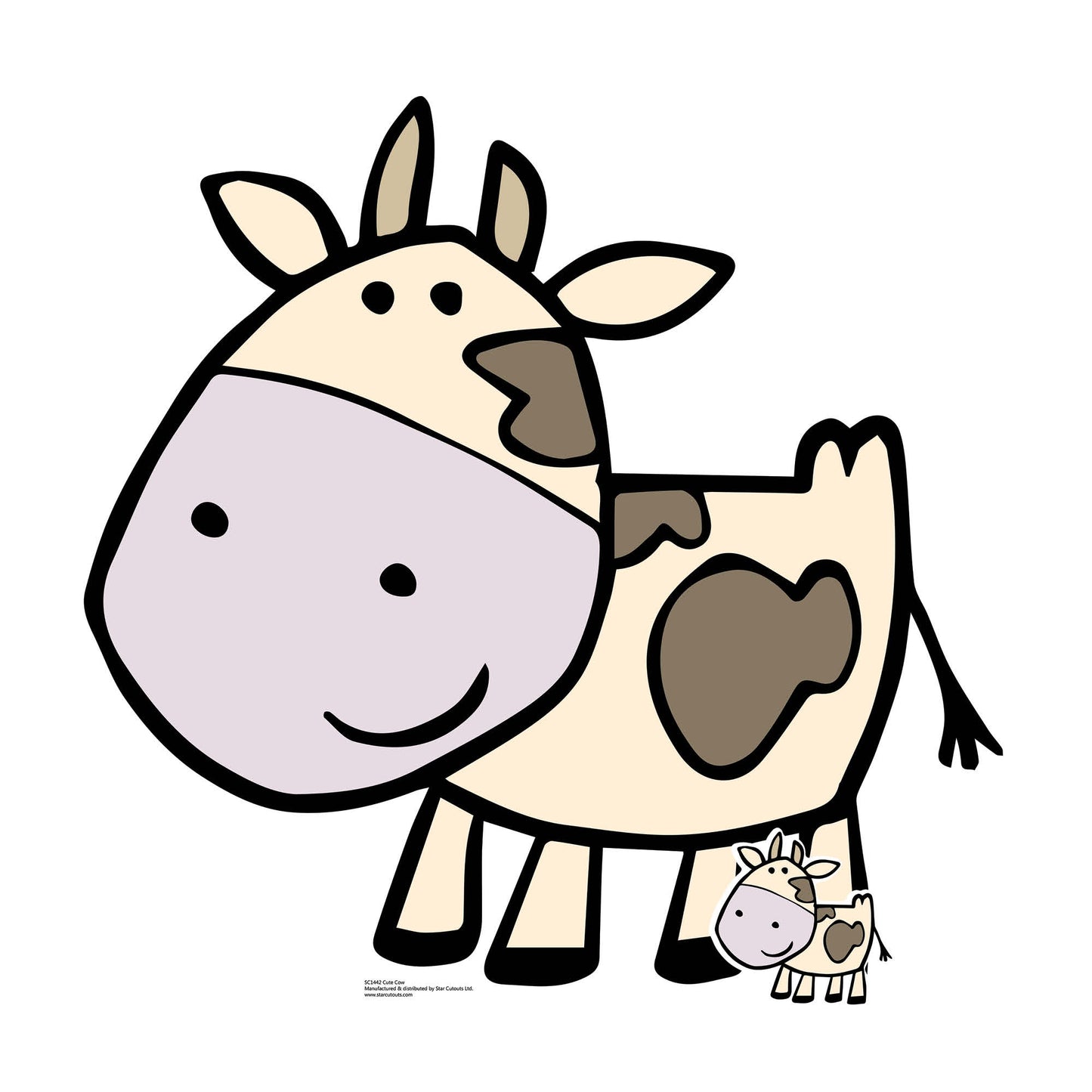SC1442 Cute Cow Farmyard Animal Cardboard Cut Out Height 103cm