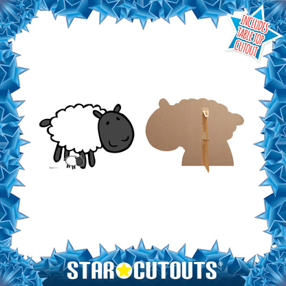 SC1443 Cute Sheep Farmyard Animal Cardboard Cut Out Height 90cm