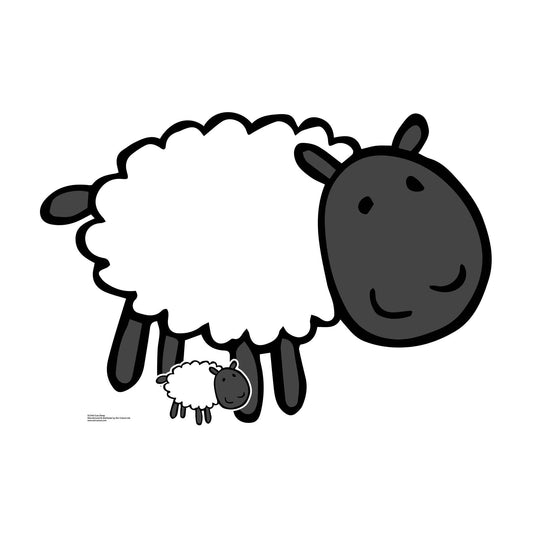 SC1443 Cute Sheep Farmyard Animal Cardboard Cut Out Height 90cm