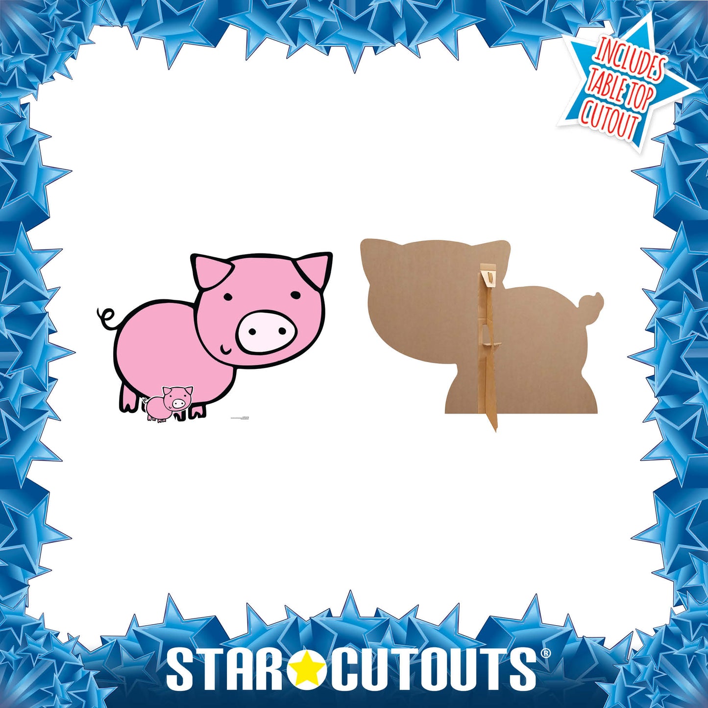 SC1444 Cute Pig Farmyard Animal Cardboard Cut Out Height 89cm