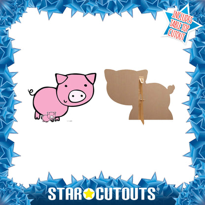 SC1444 Cute Pig Farmyard Animal Cardboard Cut Out Height 89cm