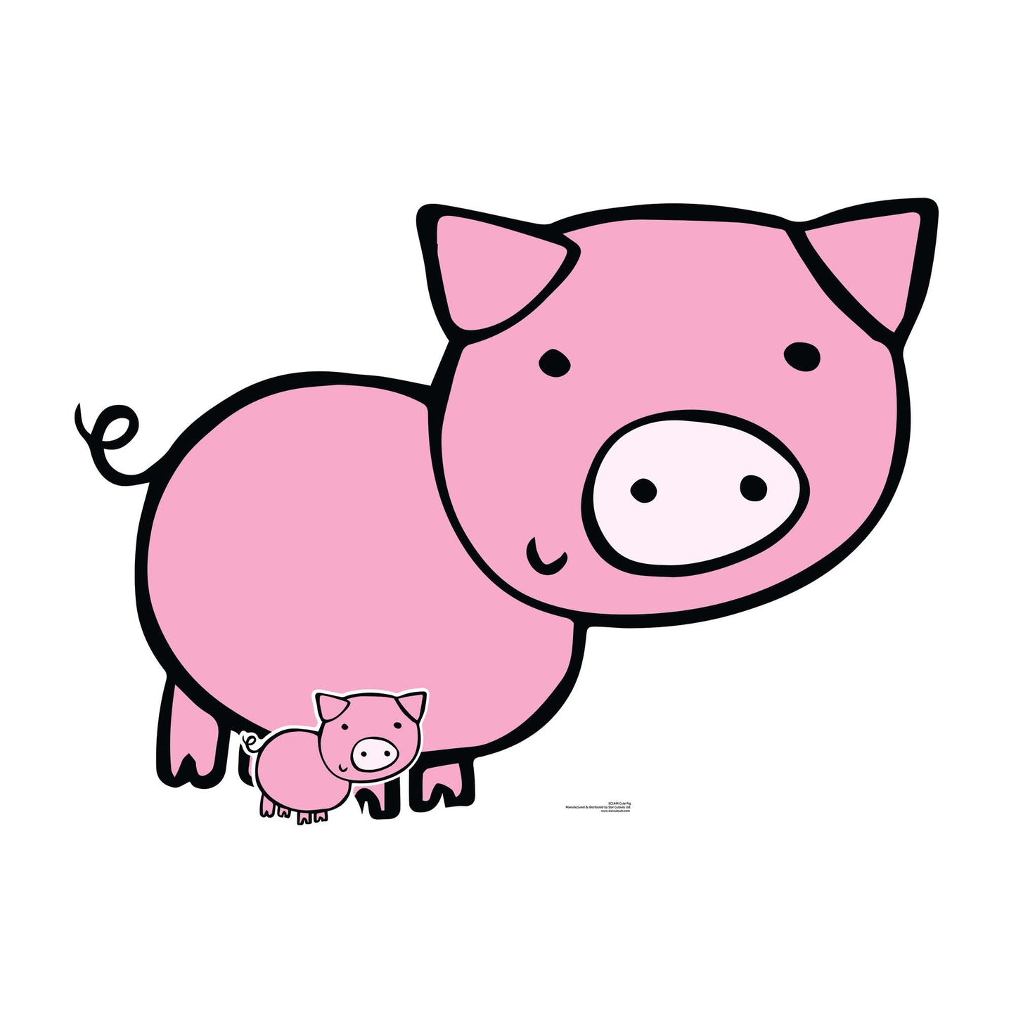 SC1444 Cute Pig Farmyard Animal Cardboard Cut Out Height 89cm