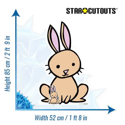SC1446 Cute Rabbit Farmyard Animal Cardboard Cut Out Height 85cm