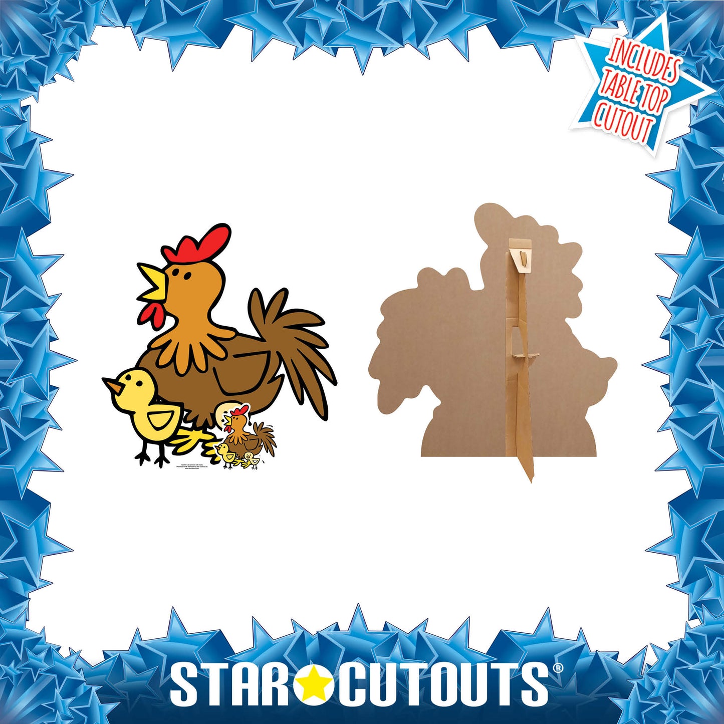 SC1447 Cute Chicken with Chicks Farmyard Animal Cardboard Cut Out Height 73cm