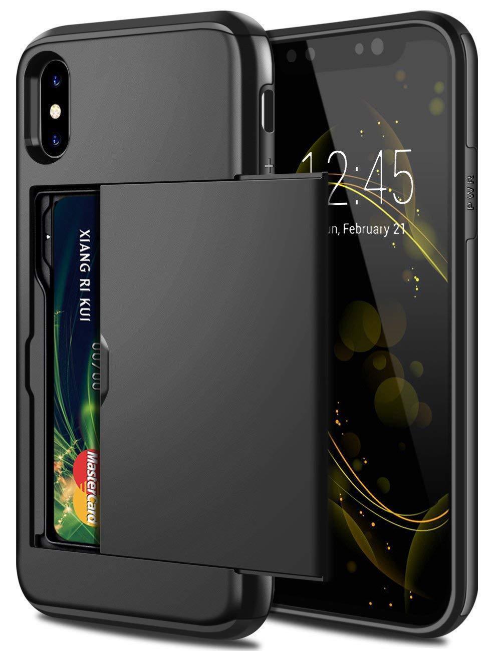 Premium Leather Card Holder Phone Case - Slim Wallet Case for iPhone