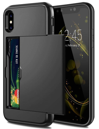 Premium Leather Card Holder Phone Case - Slim Wallet Case for iPhone
