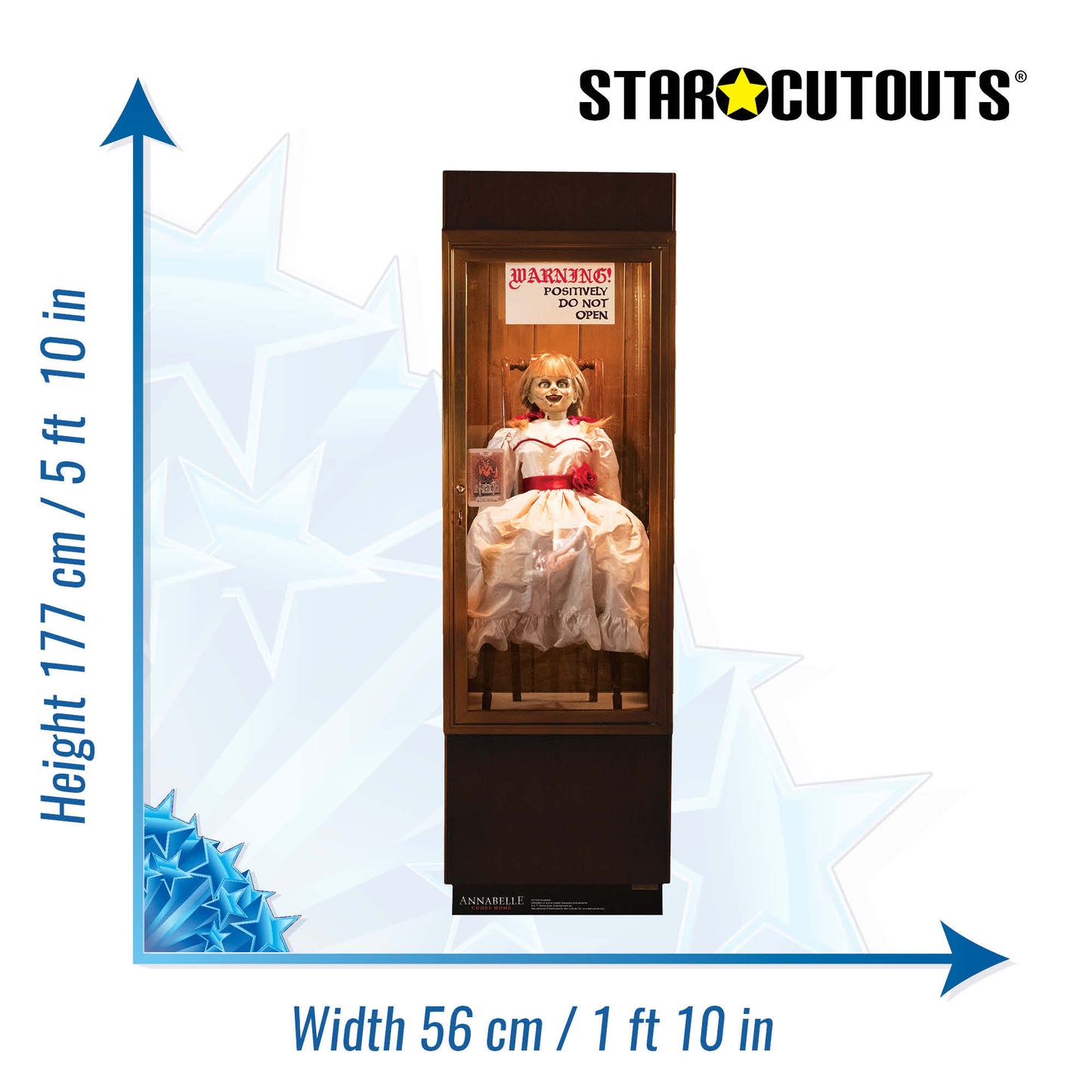 SC1540 Annabelle Possessed Doll Glass Case Cardboard Cut Out Height 177cm