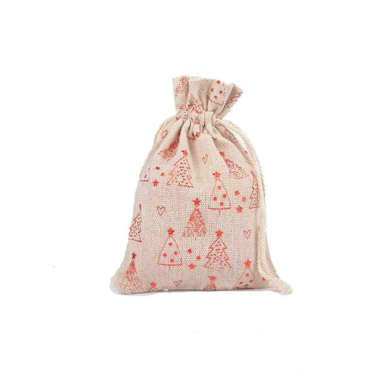 Snowflake Elk Candy Cotton Linen Packaging Bag