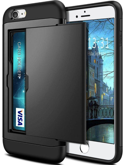 Premium Leather Card Holder Phone Case - Slim Wallet Case for iPhone