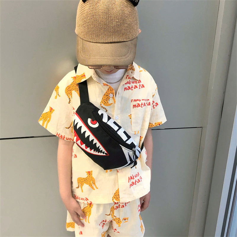 Little Shark Children's Handsome Fashion Trending Chest Bag