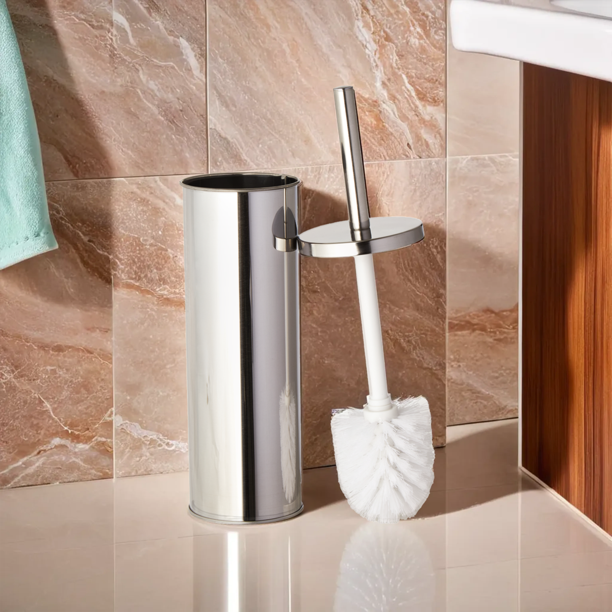 Indy Stainless Steel Toilet Brush with Holder