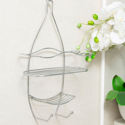 Dara 3 Tier Chrome Shower Caddy With Hooks