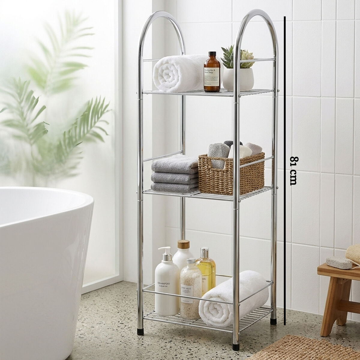 Dara 3 Tier Chrome Storage Stand