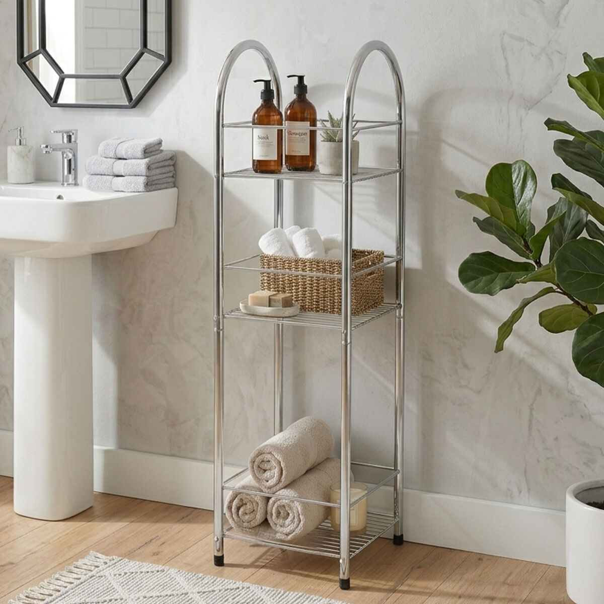 Dara 3 Tier Chrome Storage Stand