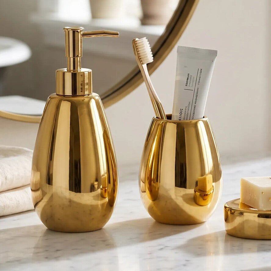 Magpie Dolomite Gold 3Pc Bathroom Set