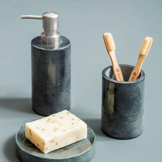 Kamal Dark Grey Marble Effect Tumbler