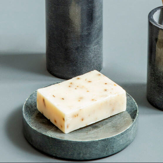 Kamal Dark Grey Marble Effect Soap Dish