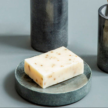 Kamal Dark Grey Marble Effect Soap Dish