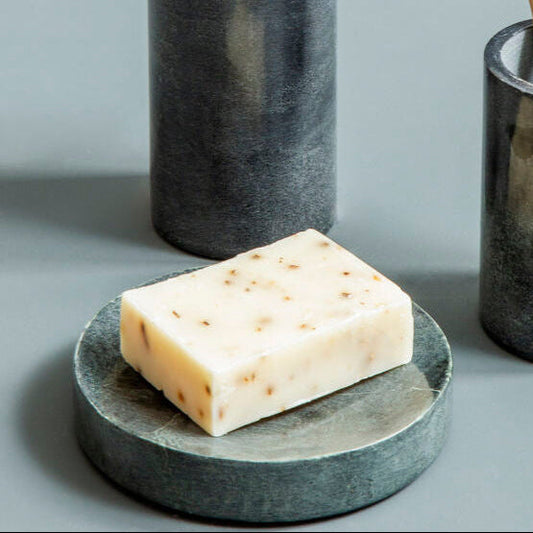 Kamal Dark Grey Marble Effect Soap Dish