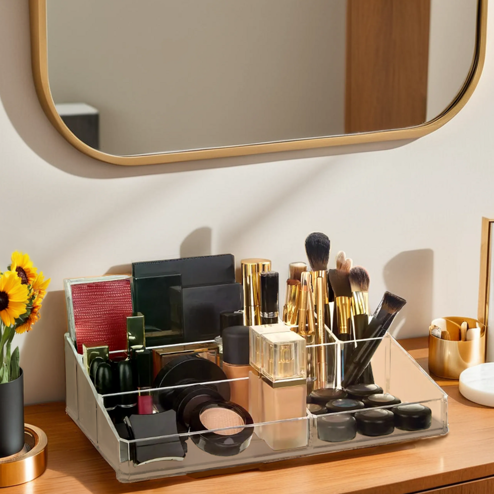 Beauty 9 Compartment Cosmetics Clear Organiser