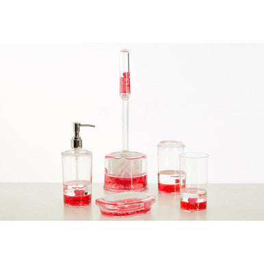 Floating Acrylic Hearts Toilet Brush Holder