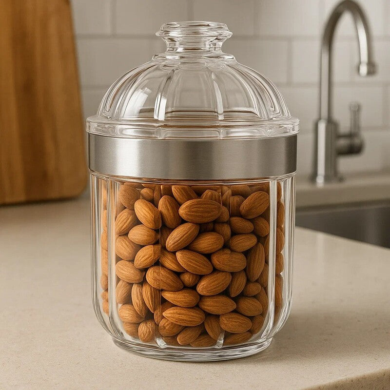 Guan Small Silver Acrylic Storage Jar