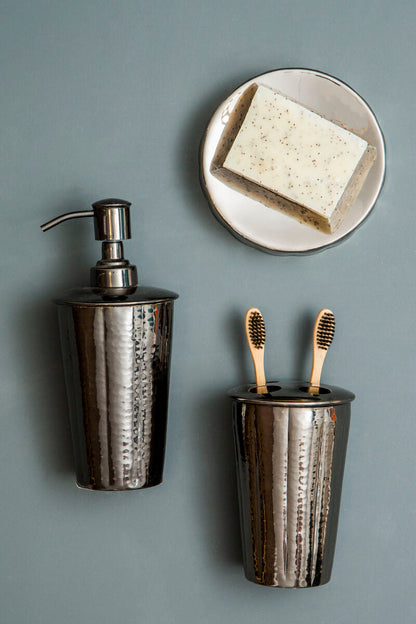 Vaco Hammered Black Nickel Finish Toothbrush Holder