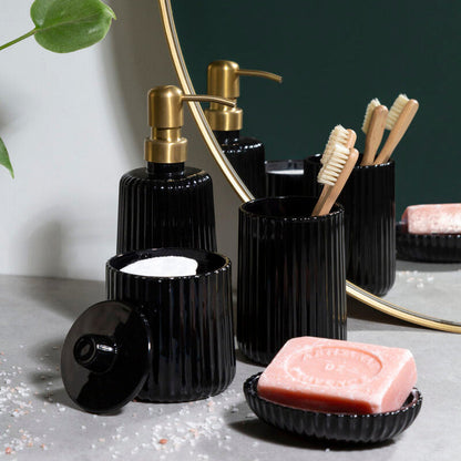 Ticino Brittany Black Glass Storage Jar