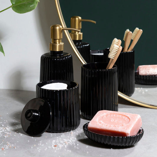 Ticino Brittany Black Glass Lotion Dispenser
