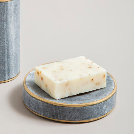 Bosco Grey Marble and Gold Soap Dish