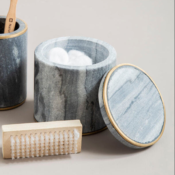 Bosco Grey Marble and Gold Cotton Jar