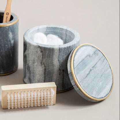 Bosco Grey Marble and Gold Cotton Jar