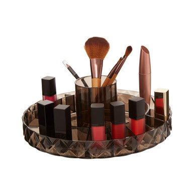 Beauty Revolving Round Black Cosmetic Organiser