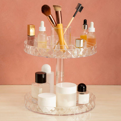 Two Tier Revolving Cosmetic Organiser | Beauty