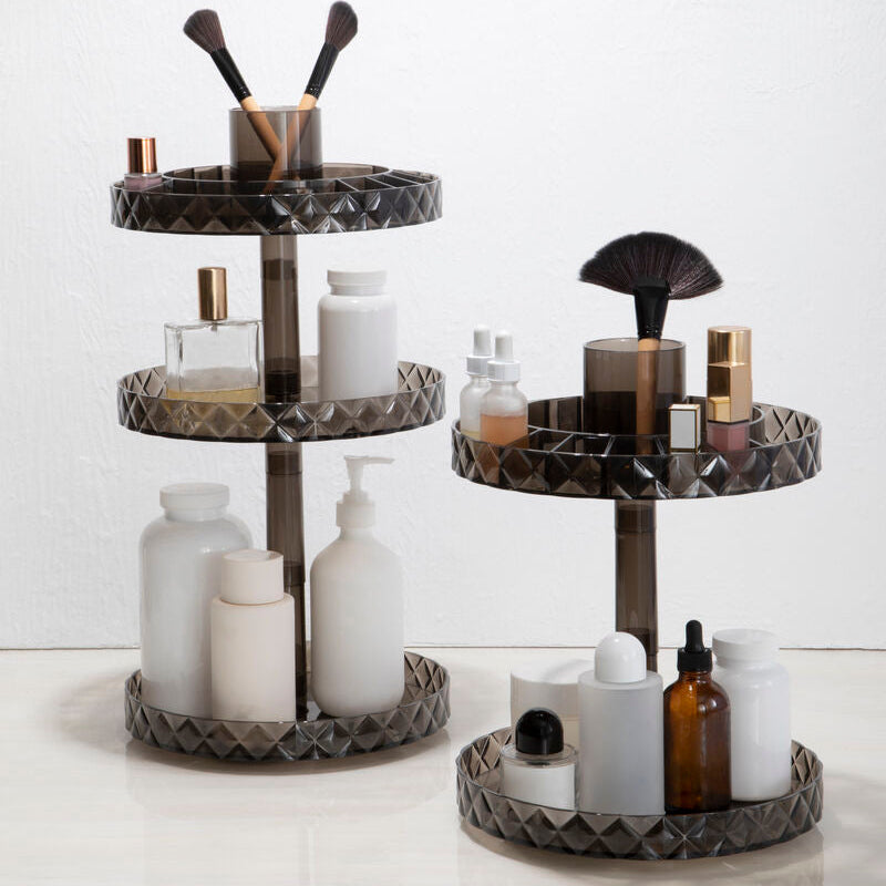 Three Tier Revolving Black Cosmetic Organiser | Beauty