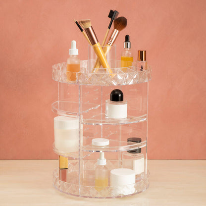 3 Tiered Round Revolving Cosmetics Organiser | Beauty